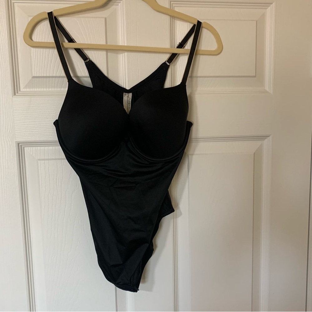 Flexees Black Shaping‎ Bodysuit Size 38C Sexy Feminine Minimalist